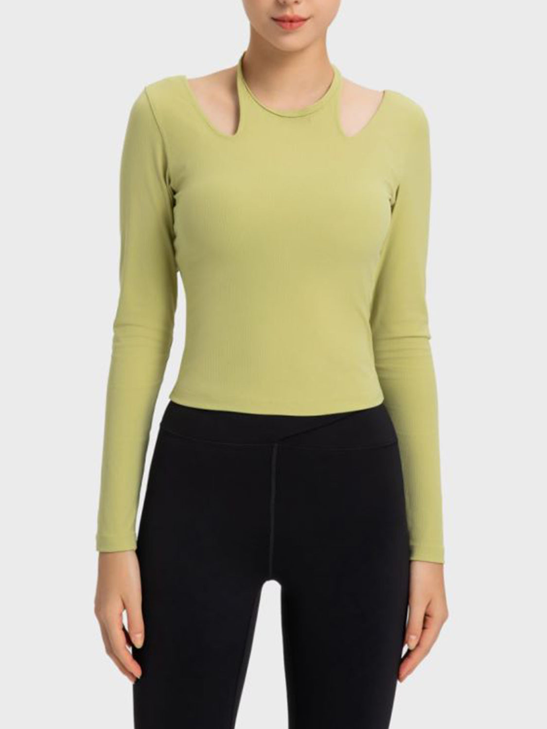 Millennia Halter Neck Long Sleeve Sporty Top, NikkiandNaomi