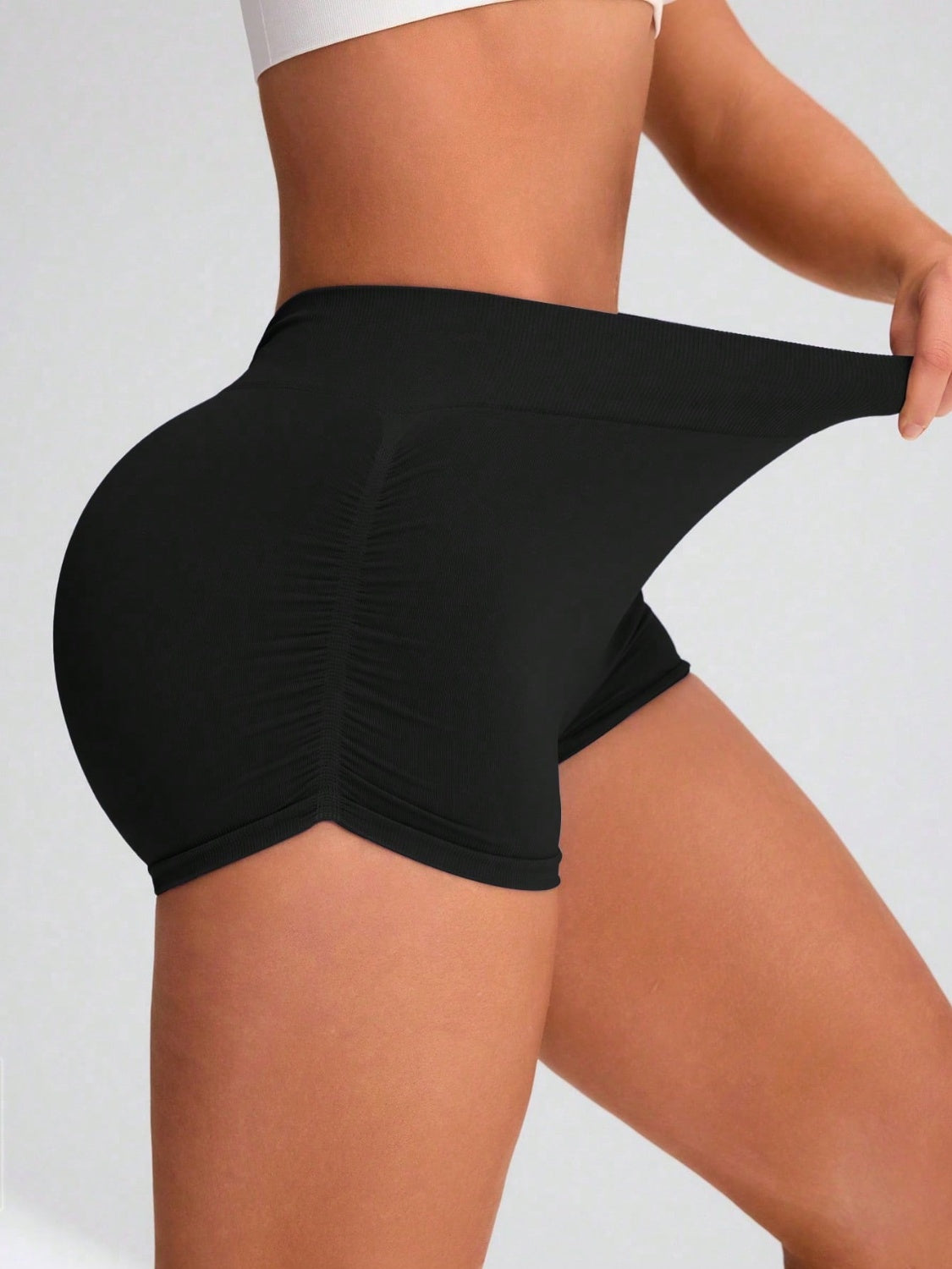 Elastic Waist Active Shorts, NikkiandNaomi