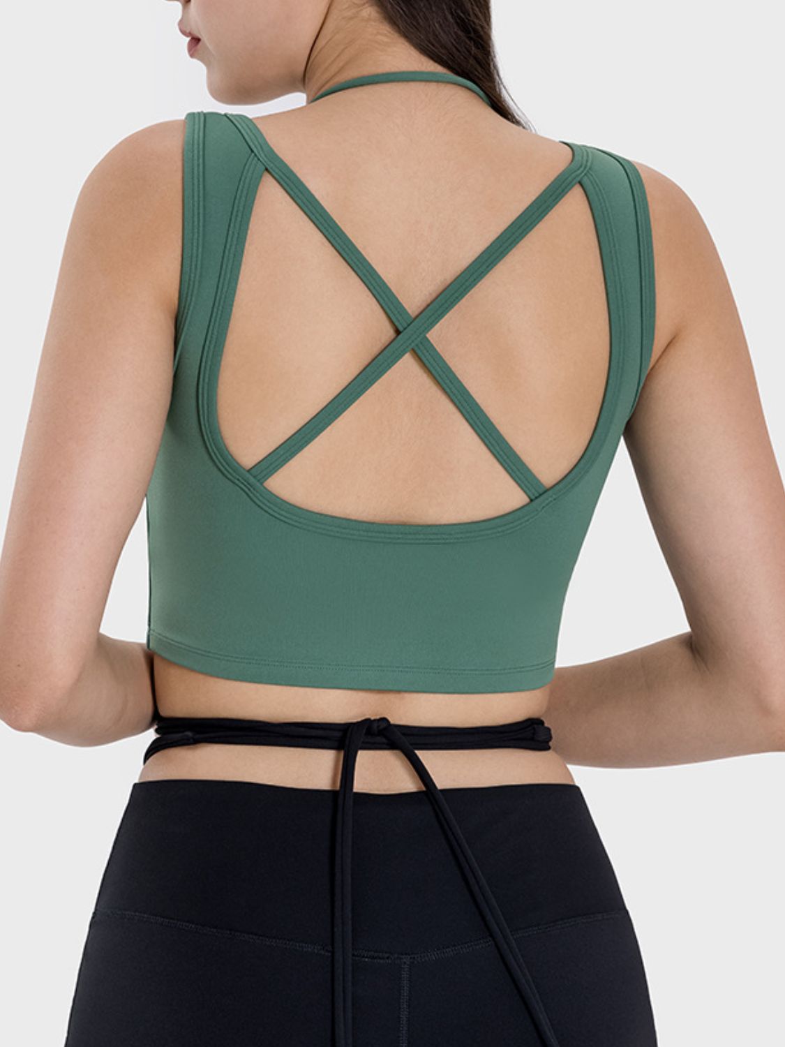 Millennia Crisscross Square Neck Active Tank, NikkiandNaomi