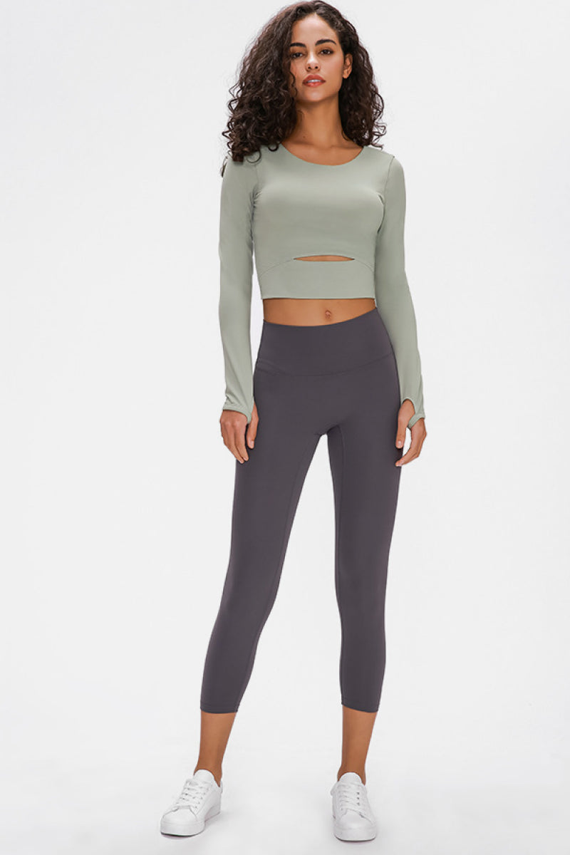 Millennia Long Sleeve Cropped Top With Sports Strap, NikkiandNaomi