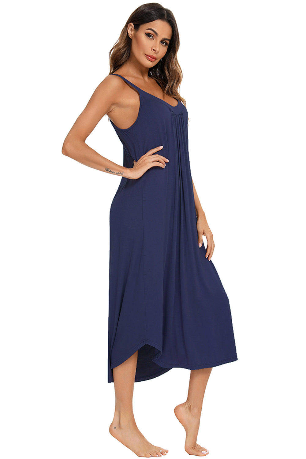 V-Neck Midi Lounge Dress, NikkiandNaomi