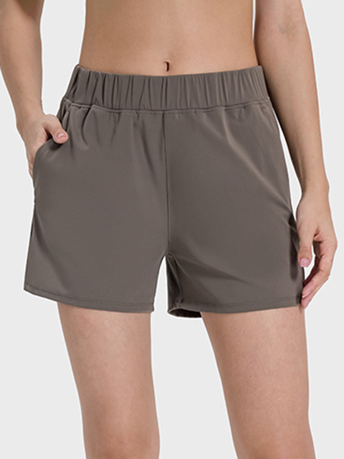 Millennia Elastic Waist Active Shorts, NikkiandNaomi