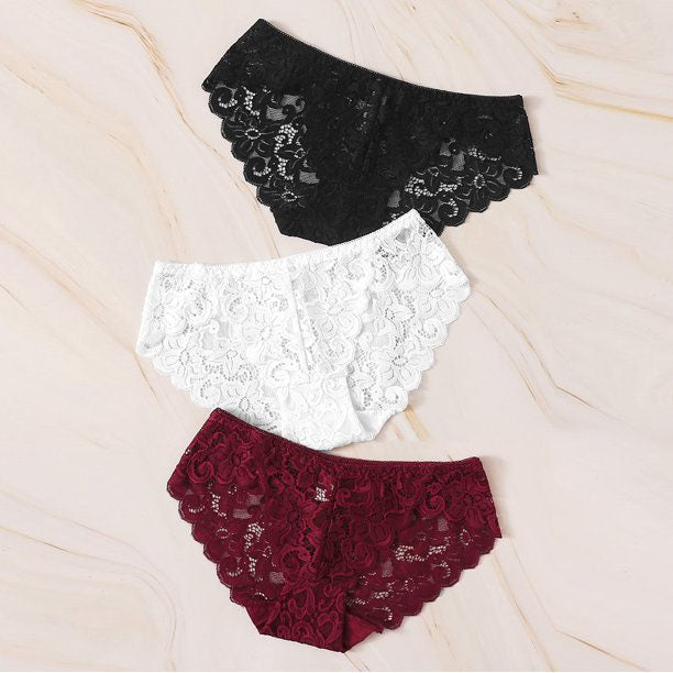 Lace Flowers hipster Panties (Pack of 3), NikkiandNaomi