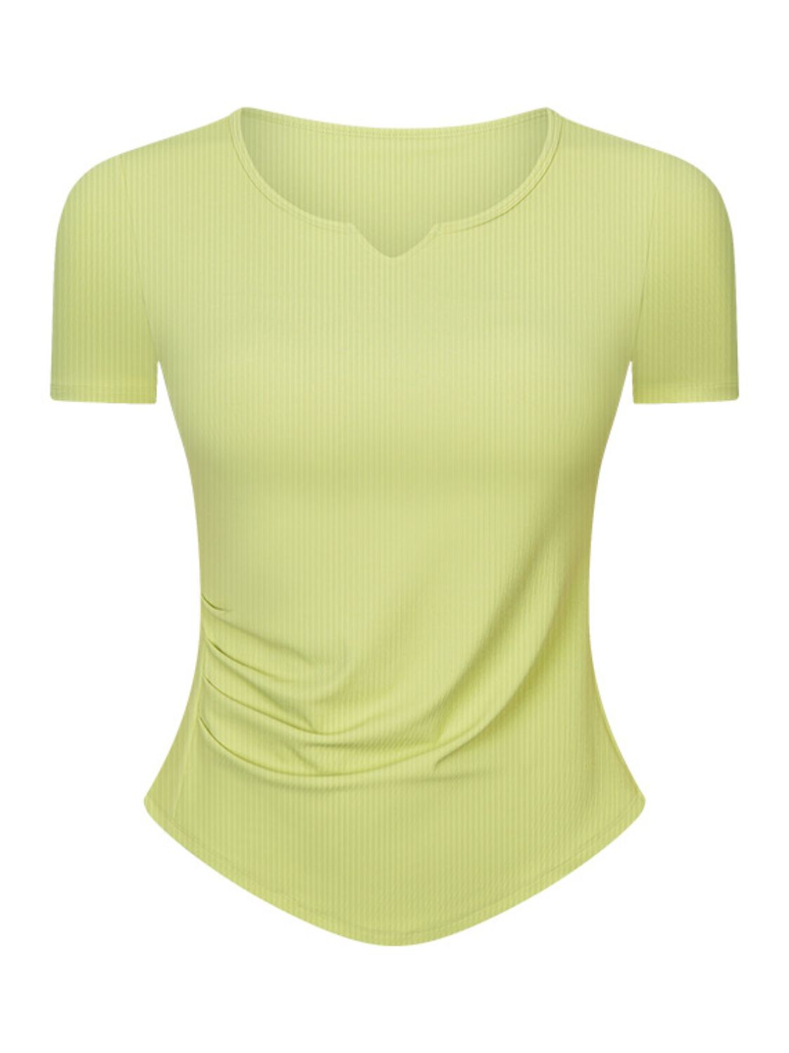 Millennia Notched Short Sleeve Active T-Shirt, NikkiandNaomi