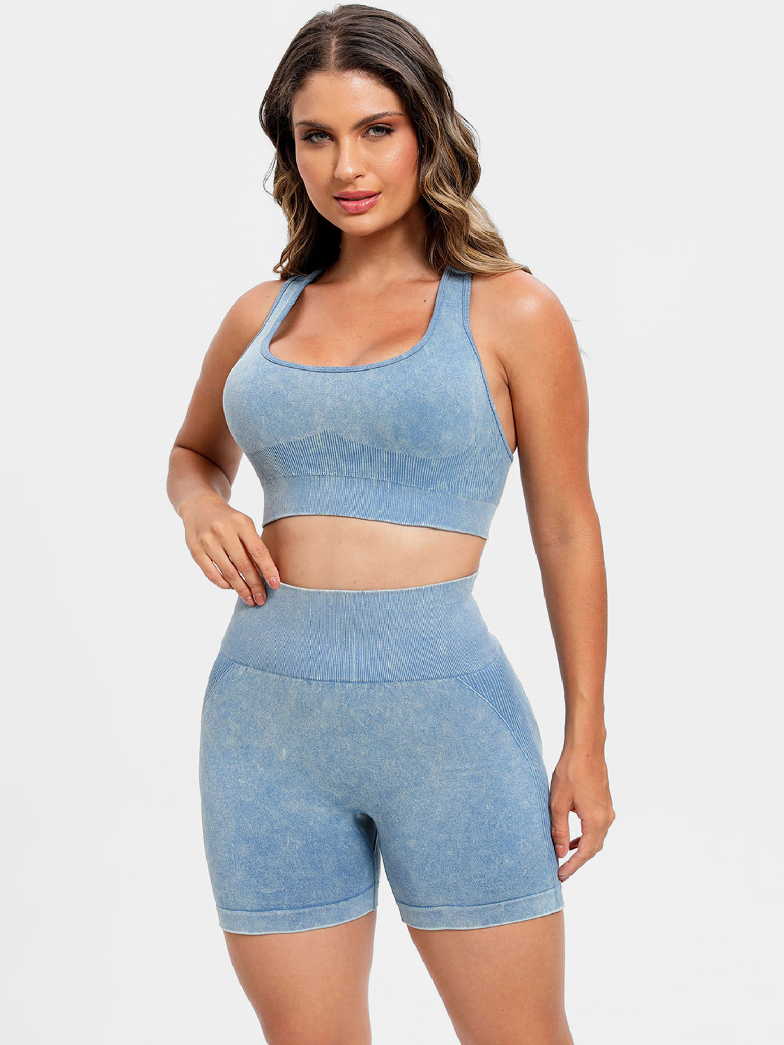 Scoop Neck Wide Strap Top and Shorts Active Set, NikkiandNaomi