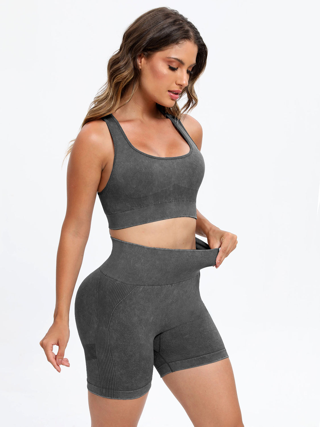 Scoop Neck Wide Strap Top and Shorts Active Set, NikkiandNaomi