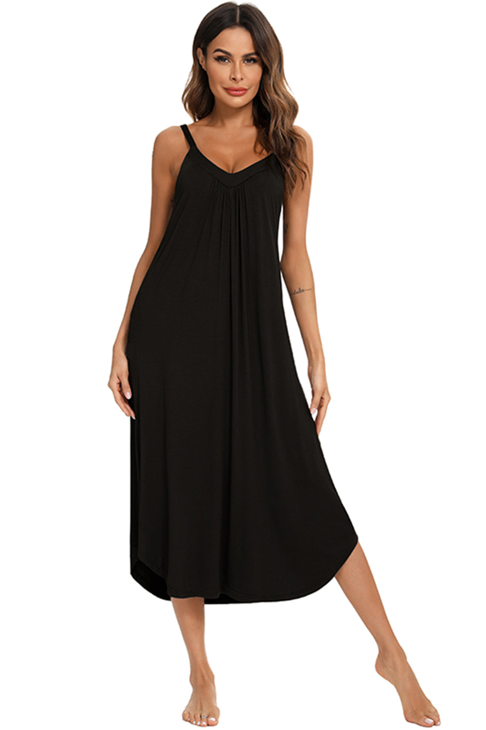 V-Neck Midi Lounge Dress, NikkiandNaomi