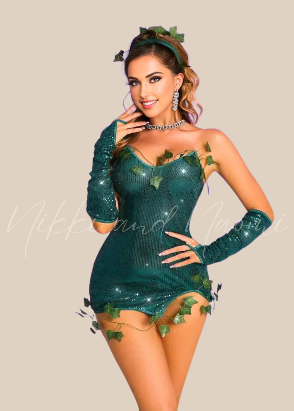 4-Piece Green Cosplay Costume