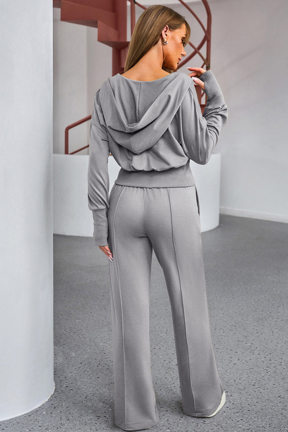 Dropped Shoulder Hoodie and Drawstring Pants Active Set, NikkiandNaomi