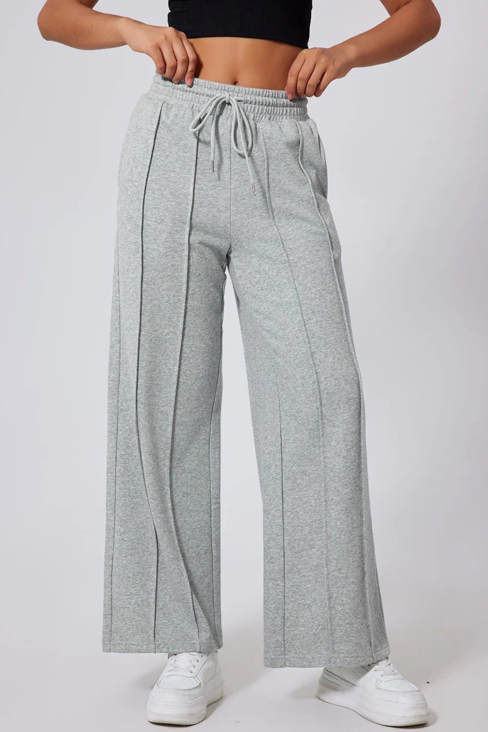 Drawstring Wide Leg Active Pants, NikkiandNaomi