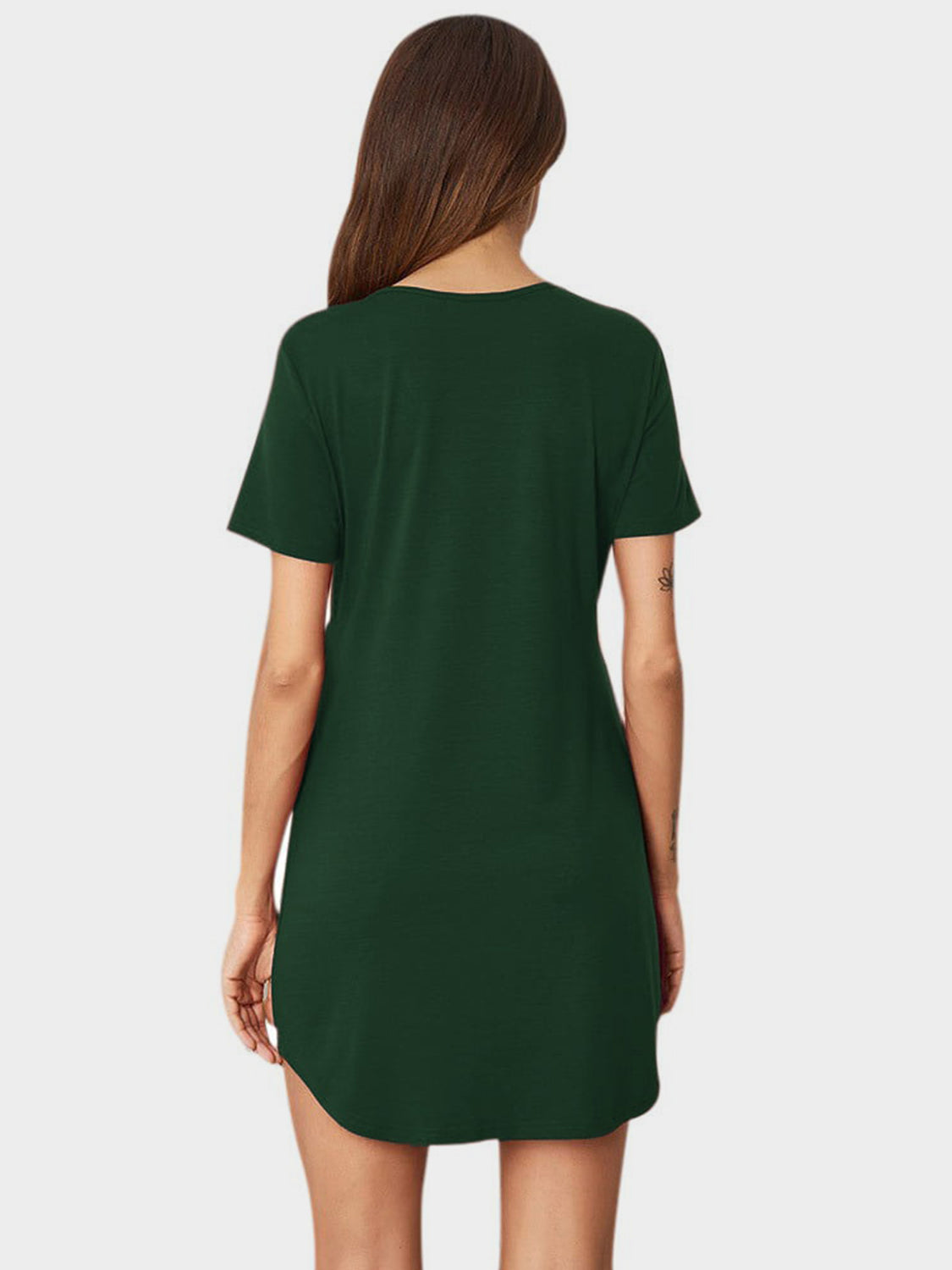 V-Neck Short Sleeve Lounge Dress, NikkiandNaomi