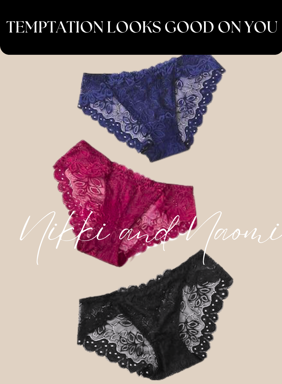 Mixed Color Hipster Underwear by Nikki and Naomi