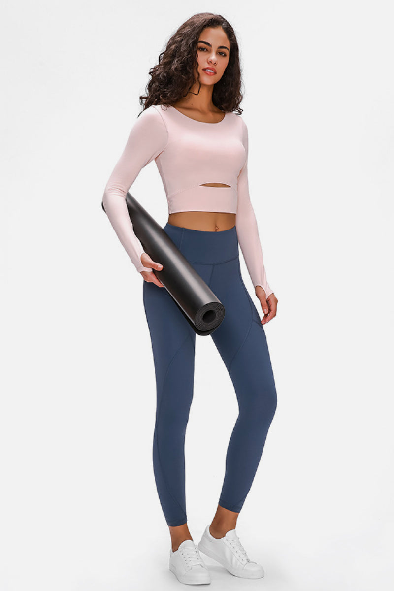 Millennia Long Sleeve Cropped Top With Sports Strap, NikkiandNaomi