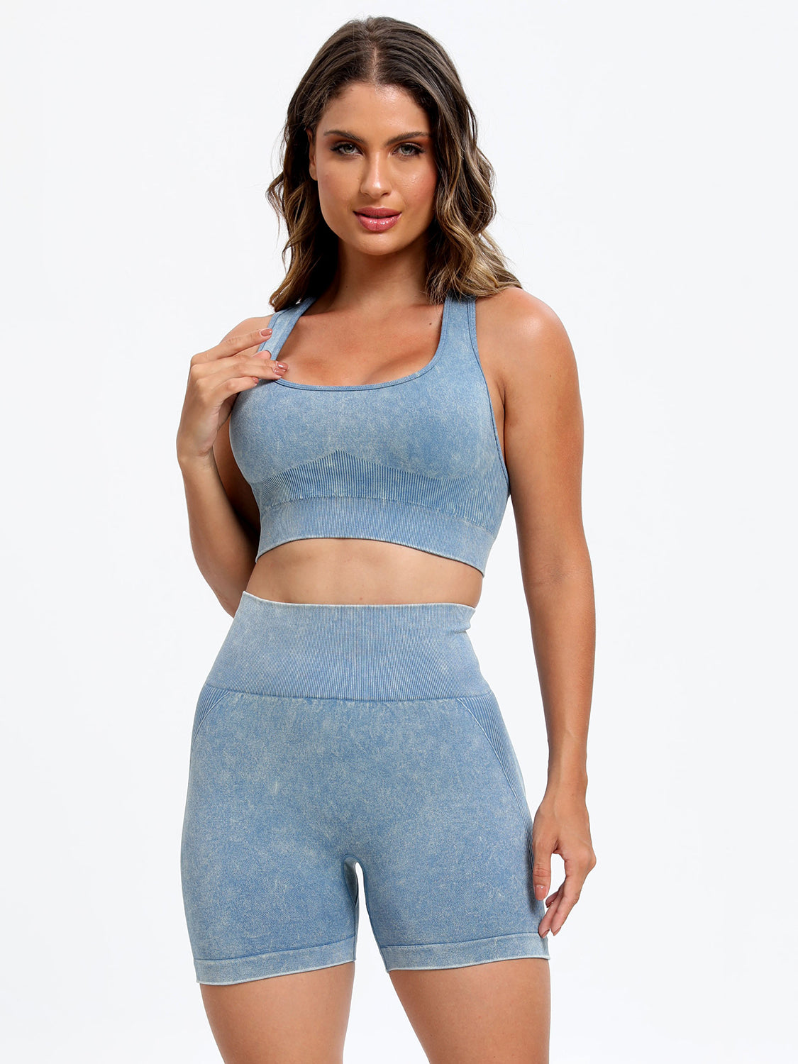 Scoop Neck Wide Strap Top and Shorts Active Set, NikkiandNaomi