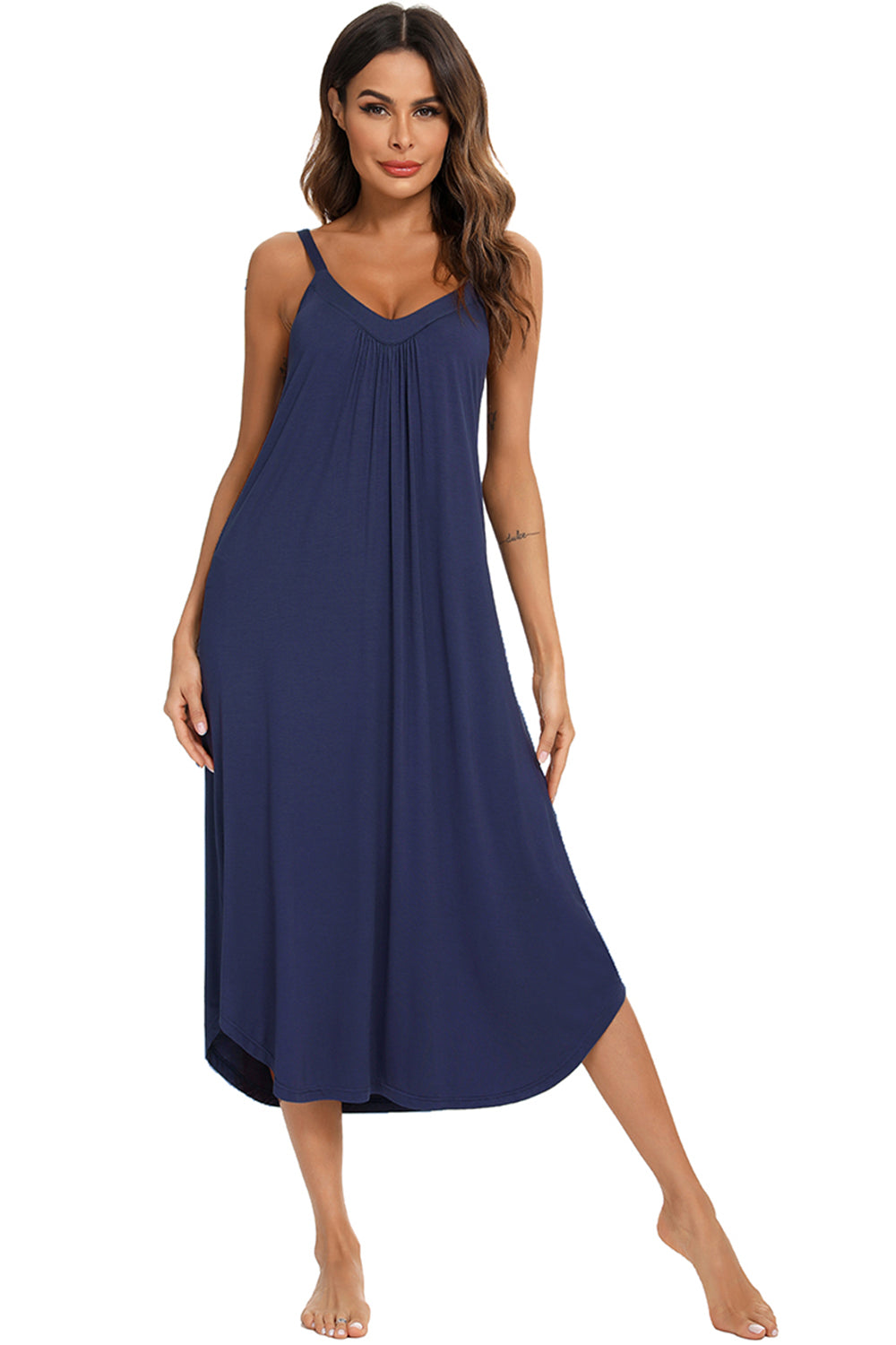 V-Neck Midi Lounge Dress, NikkiandNaomi