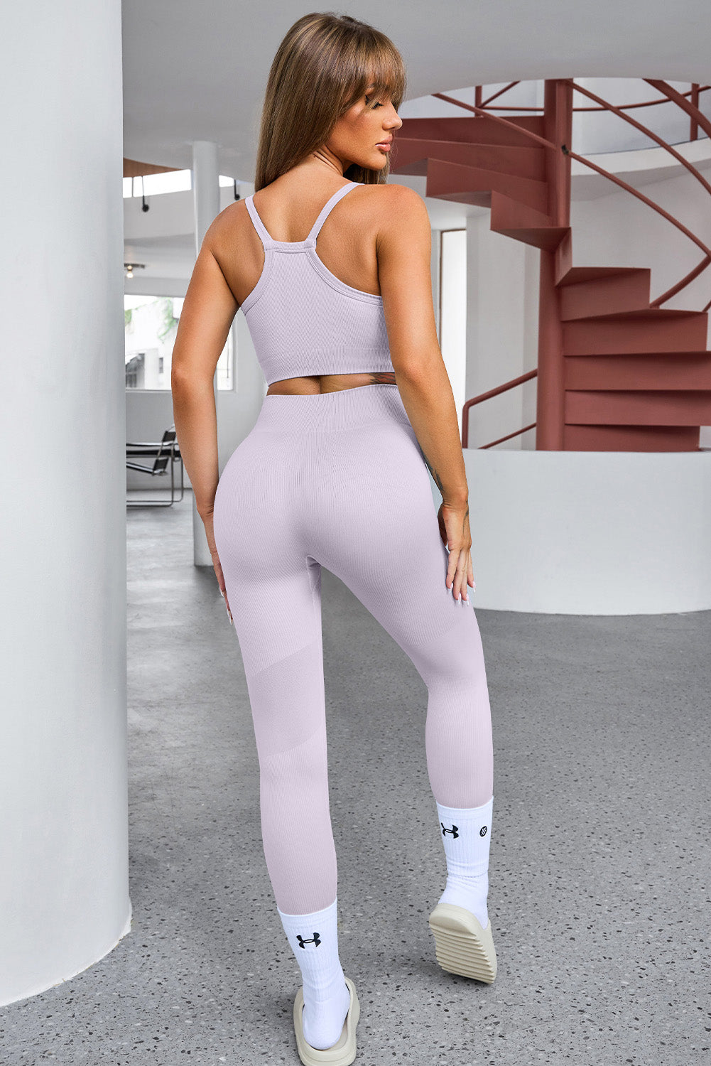 Tank Cropped Active Top and Pants Set, NikkiandNaomi