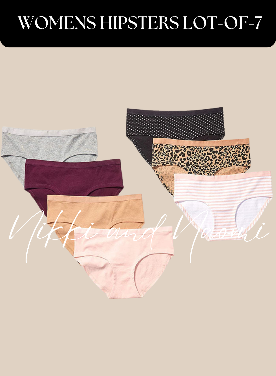 Lot of 7 hipster panties in various colors