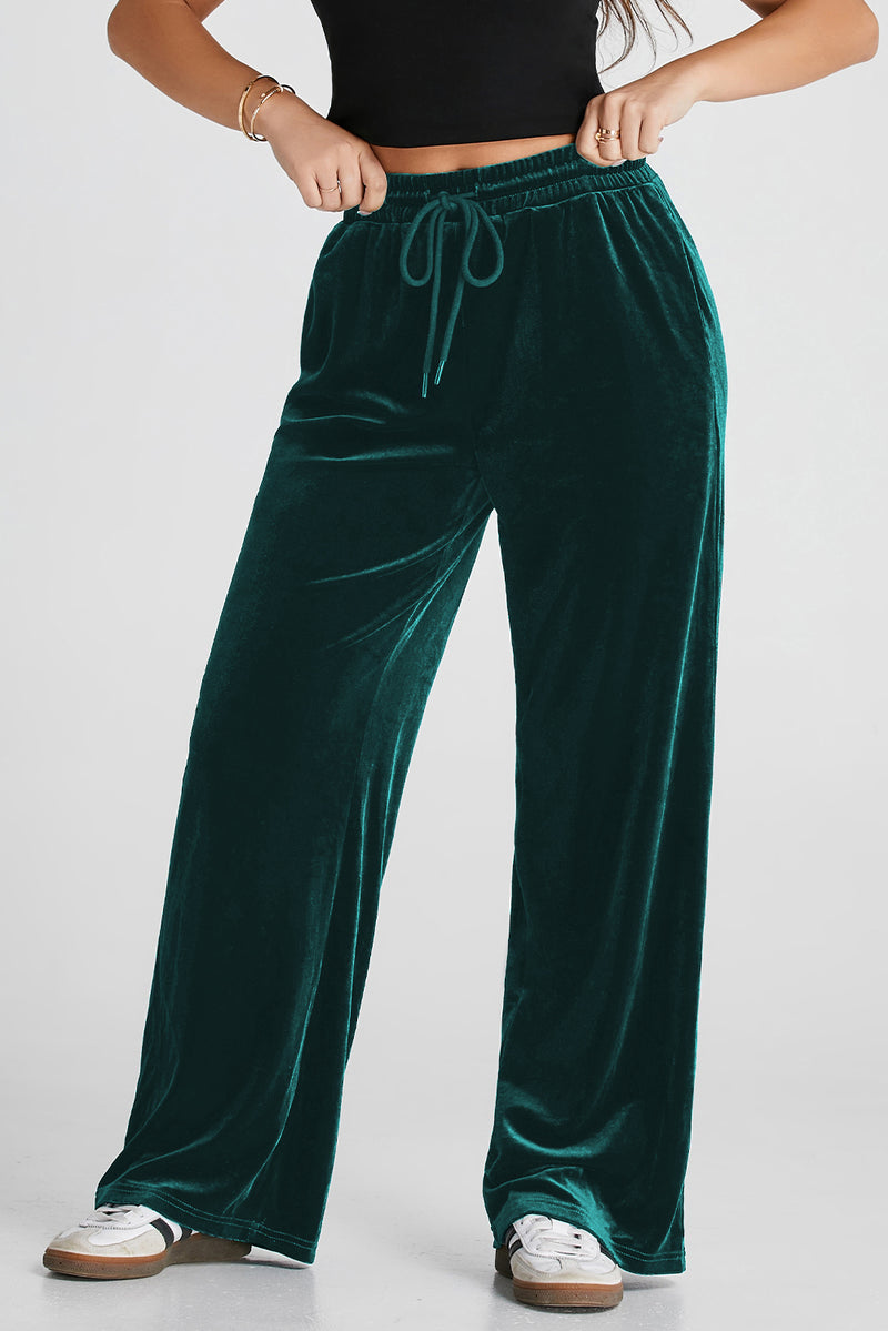 Drawstring Wide Leg Active Pants, NikkiandNaomi