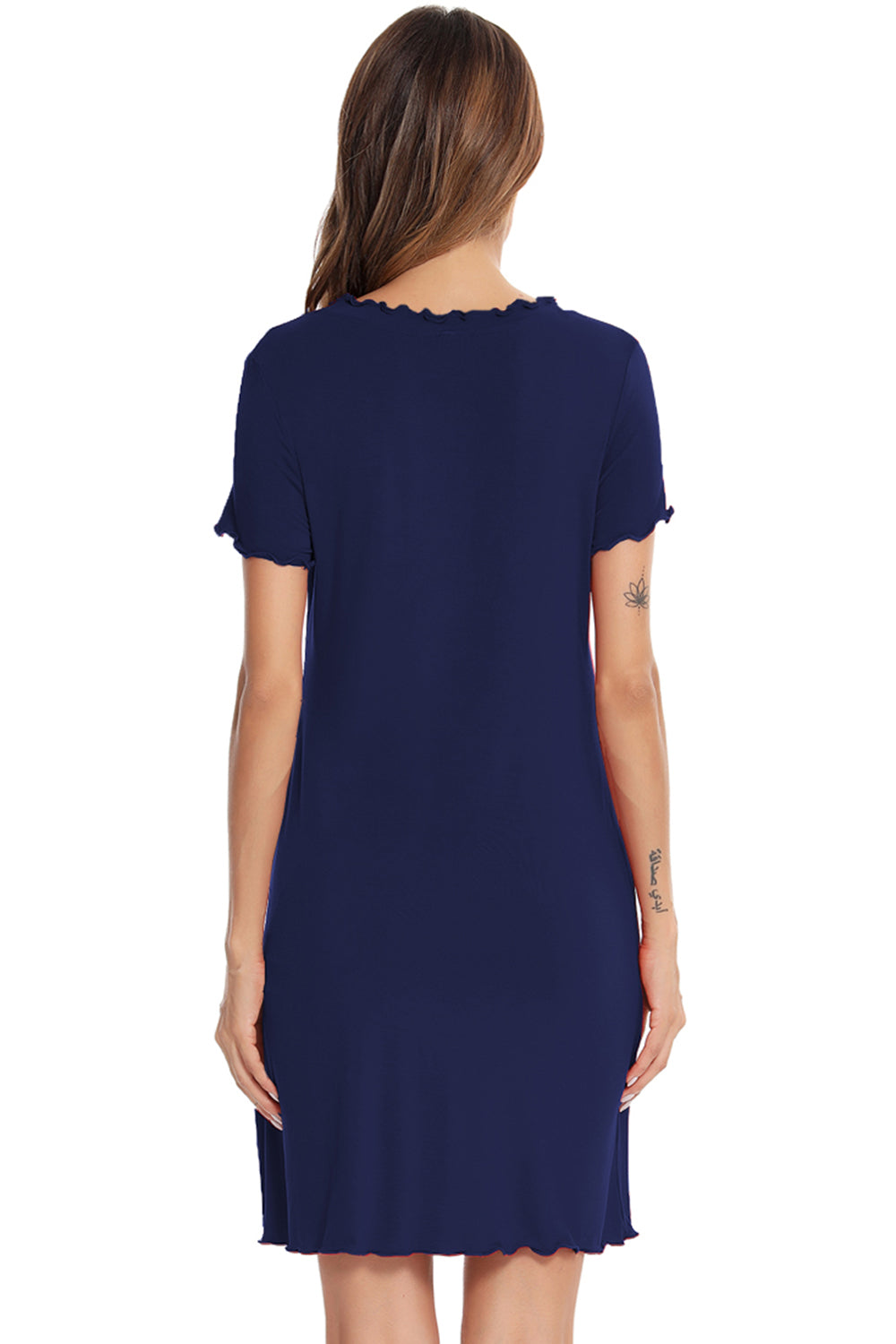 Round Neck Short Sleeve Lounge Dress, NikkiandNaomi