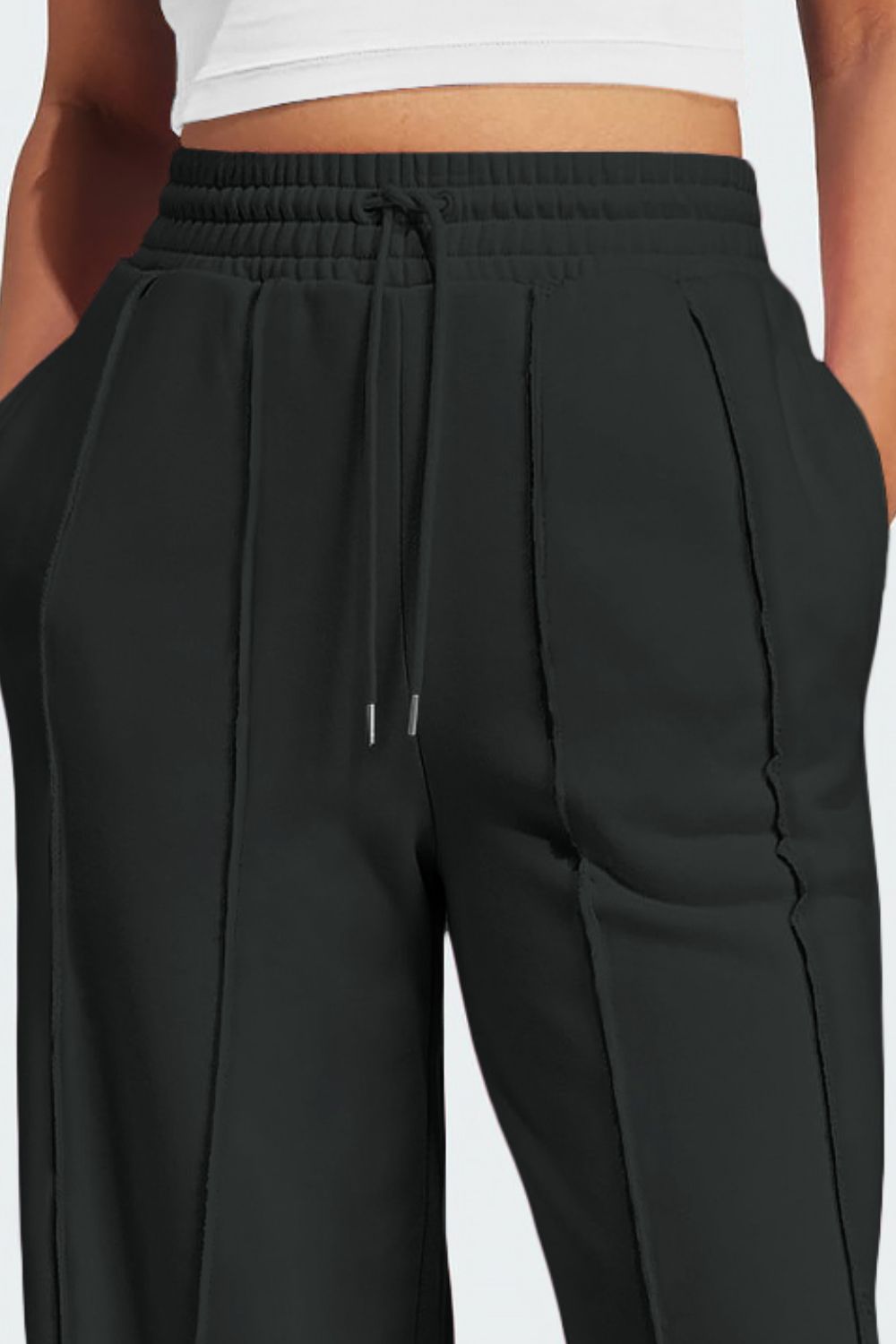 Drawstring Wide Leg Active Pants, NikkiandNaomi