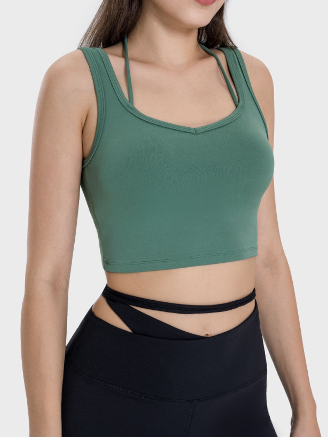 Millennia Crisscross Square Neck Active Tank, NikkiandNaomi