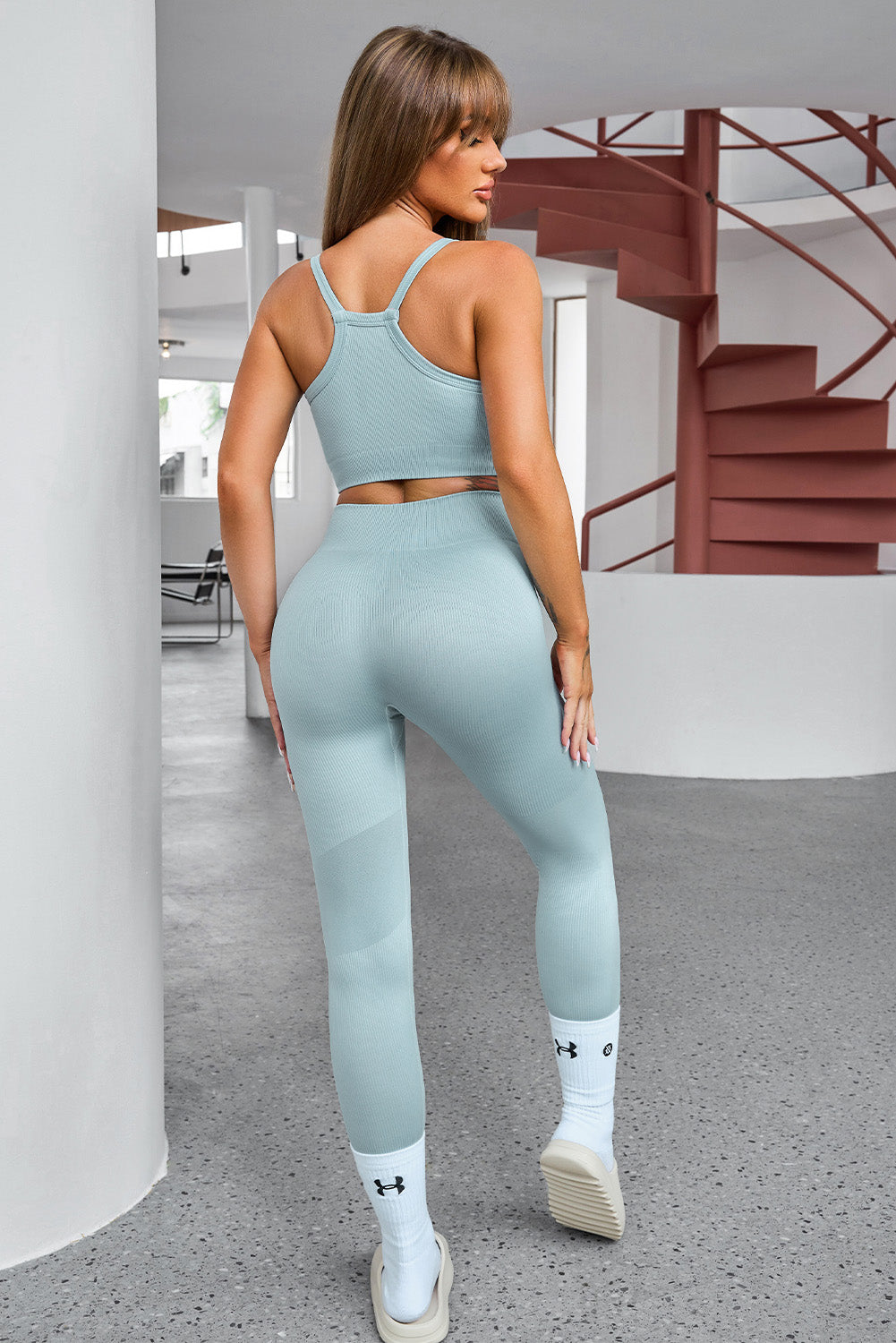 Tank Cropped Active Top and Pants Set, NikkiandNaomi