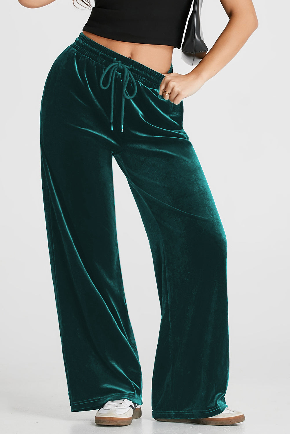 Drawstring Wide Leg Active Pants, NikkiandNaomi