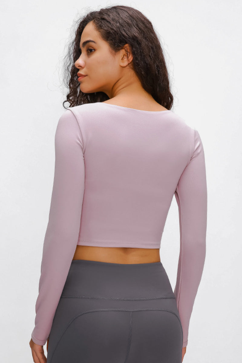 Millennia Long Sleeve Cropped Top With Sports Strap, NikkiandNaomi