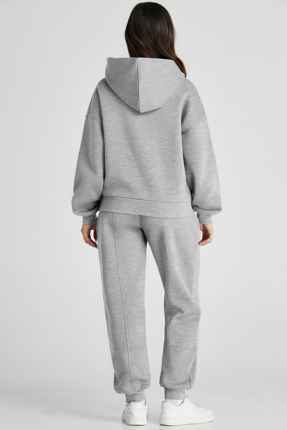 Dropped Shoulder Long Sleeve Hoodie and Pants Active Set, NikkiandNaomi