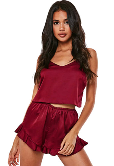 lace-trim-satin-short-camisole-set