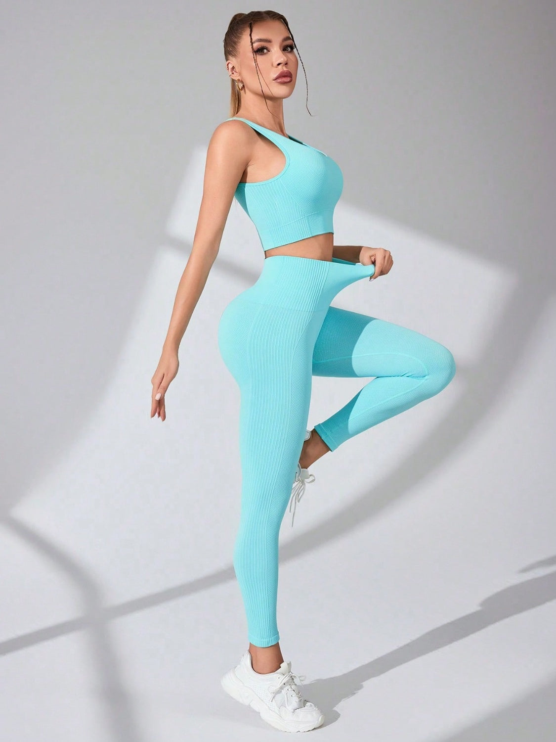 Scoop Neck Wide Strap Top and Pants Active Set, NikkiandNaomi