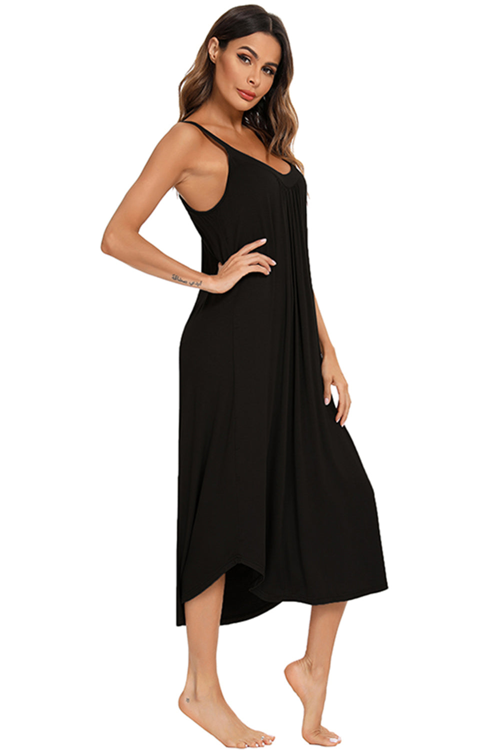 V-Neck Midi Lounge Dress, NikkiandNaomi