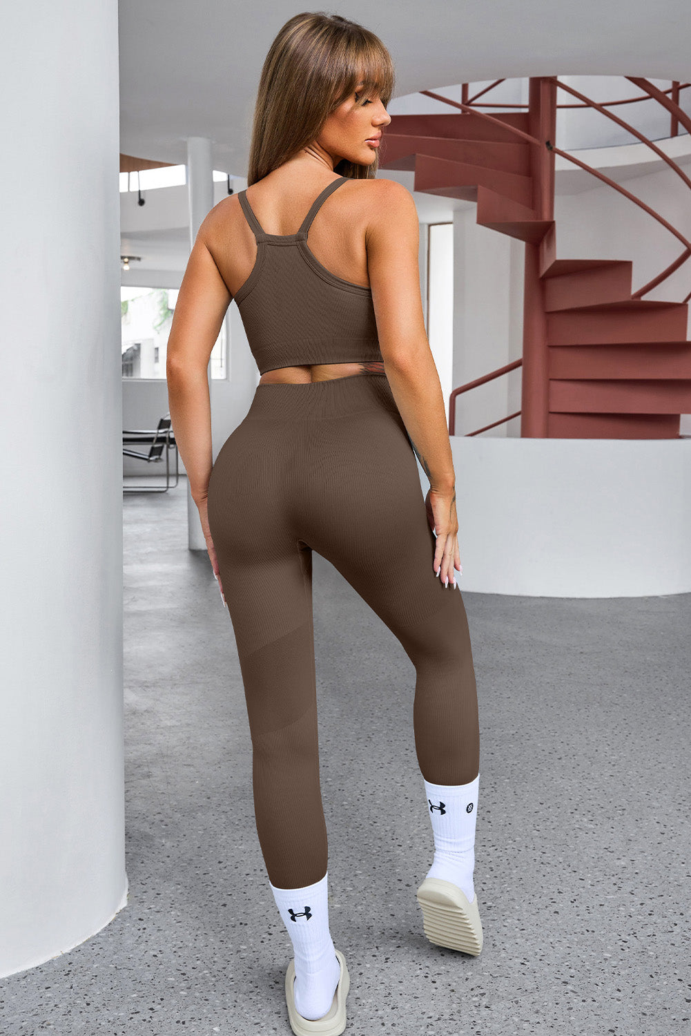 Tank Cropped Active Top and Pants Set, NikkiandNaomi