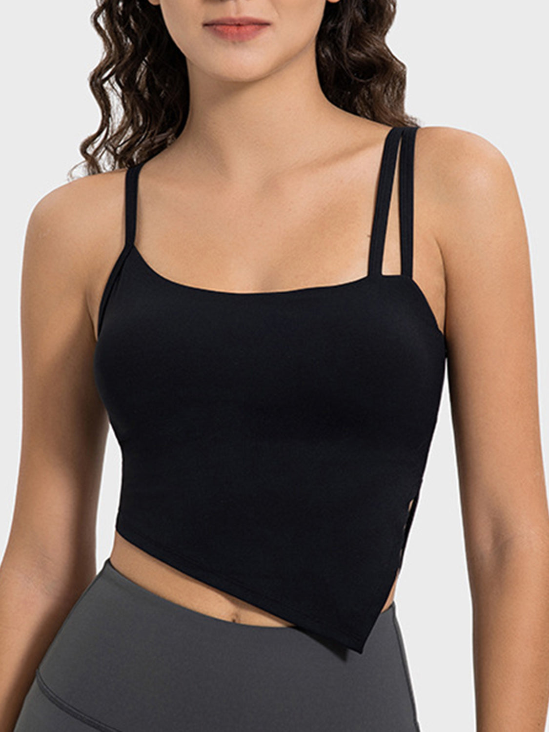 Millennia Slit Asymmetrical Neck Active Cami, NikkiandNaomi