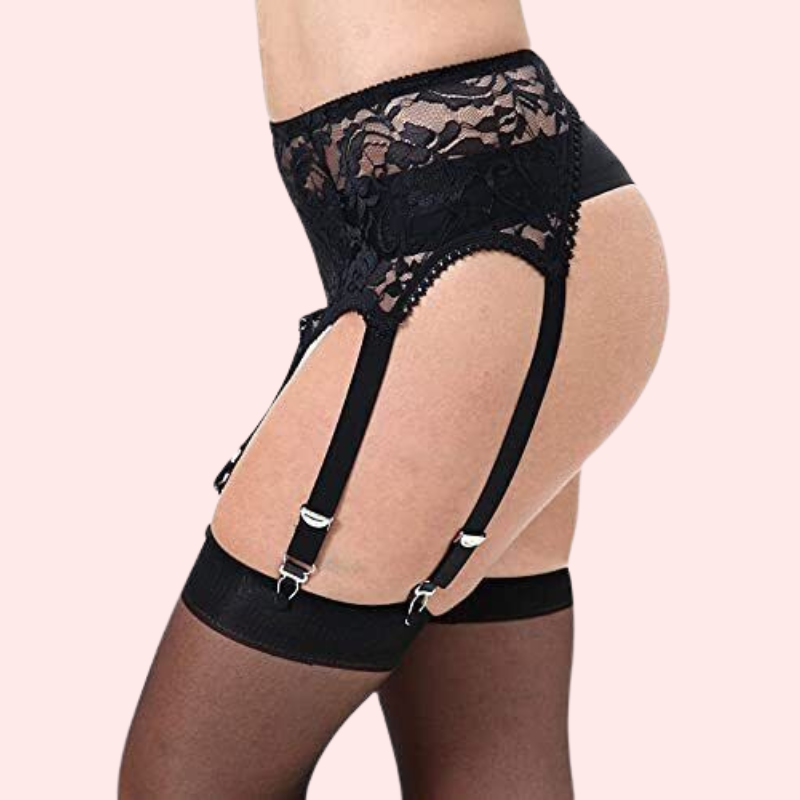 Lace Garter Belt with Six Straps- Sexy Lingerie by Nikki