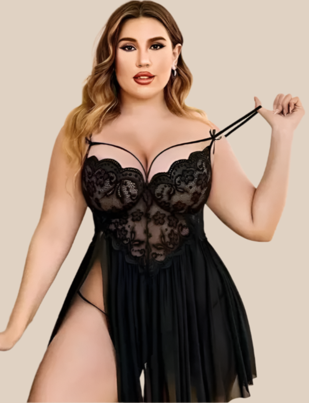 Babydoll Lace and Mesh Nightwear by Naomi