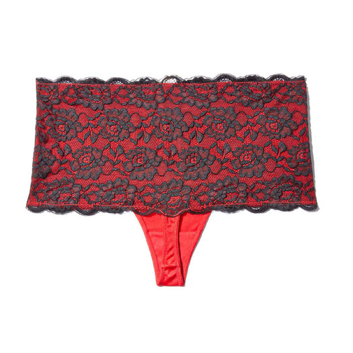 Black T-String Red Thread Work Thong