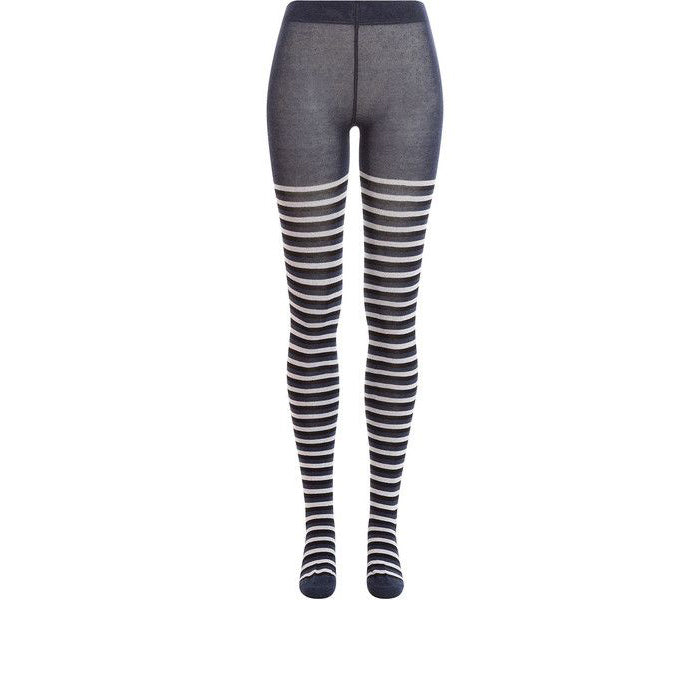 Grey striped fitness tights