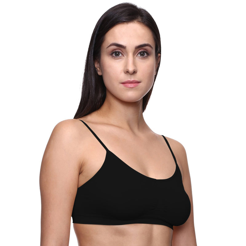 Very Smart & Sexy Black Thin Straps Sports Bra, NikkiandNaomi