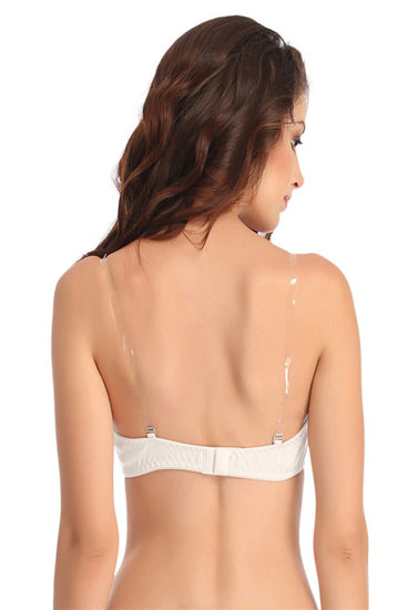 Sujetador clásico blanco con tirantes transparentes