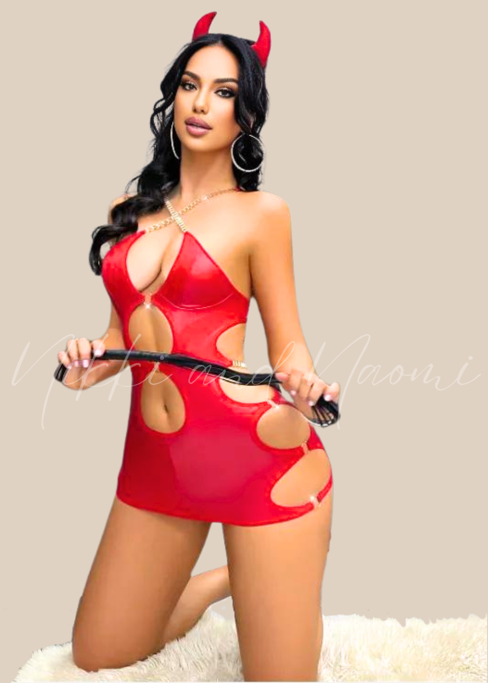 Criss-cross bandage red dress lingerie