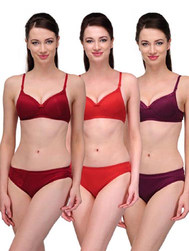 "Elegant" Solid Color Bra Sets (Pack of 3),,NikkiandNaomi