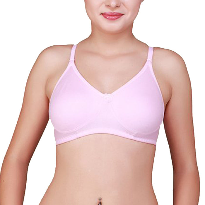 Blended Pink Rich Cotton Bra, NikkiandNaomi