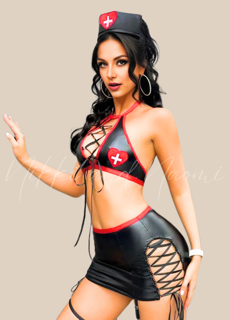 Faux Leather Nurse Costume by Nikki