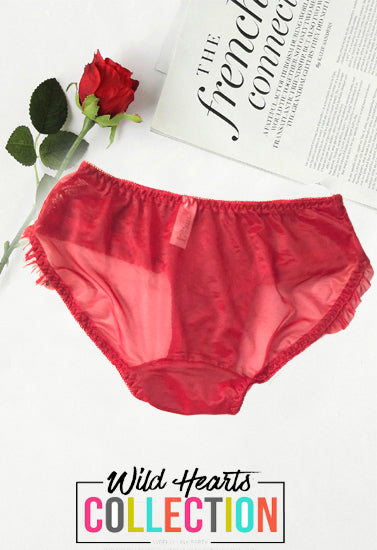 Female Perspective Luxurious Pendent Maroon Lace Brief, NikkiandNaomi