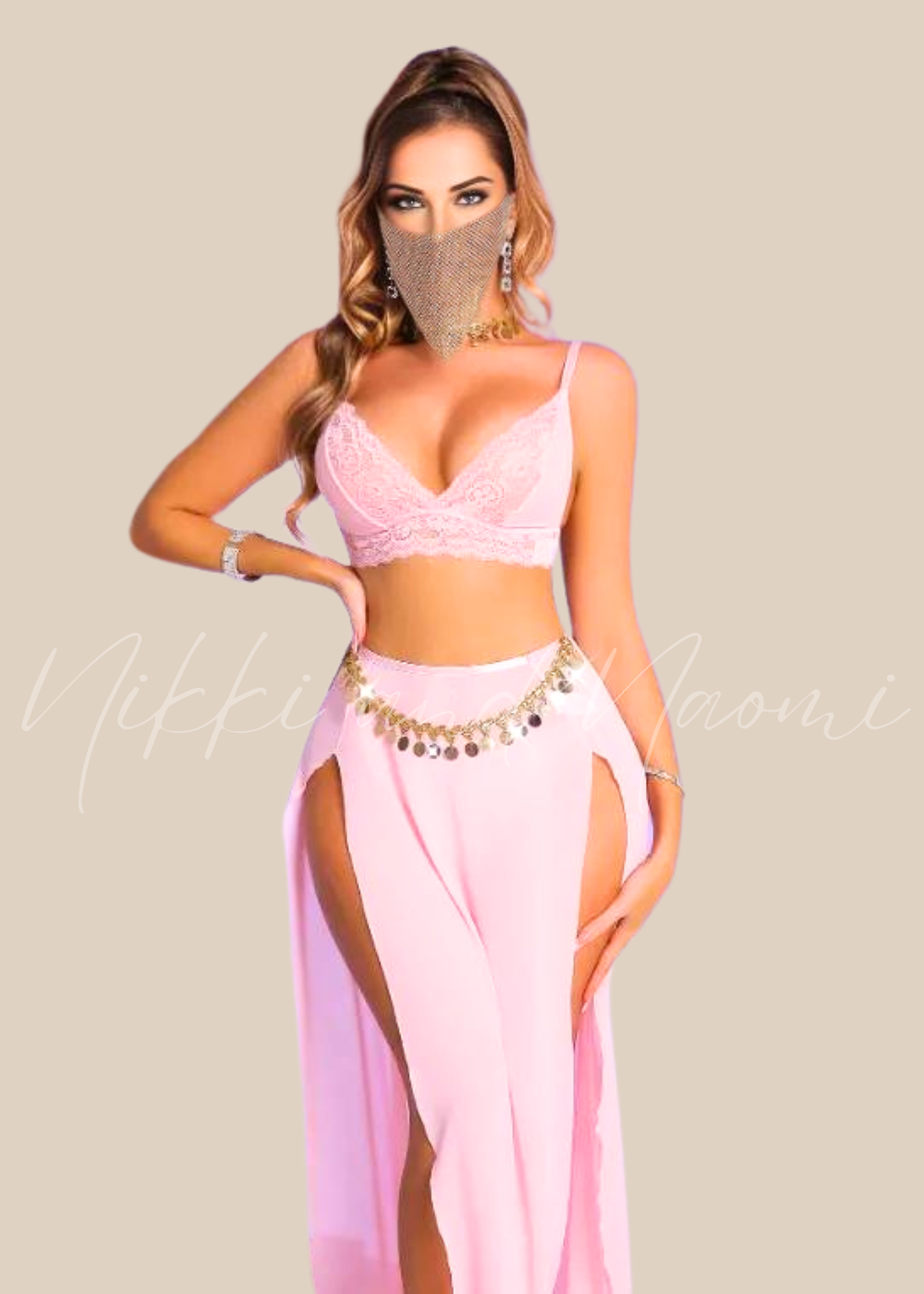 Feminine and daring pink fantasy costume