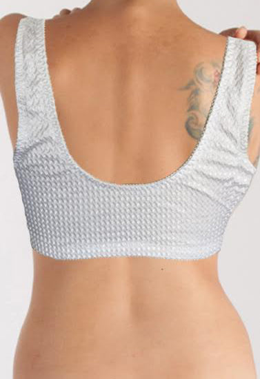 Ladies White All Zigzag Pattern Sports Bra, NikkiandNaomi