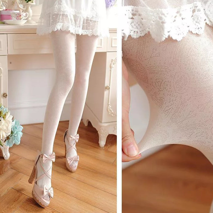 Day Sheer Invisible White Pantyhose