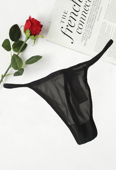 Black Transparent G-String Thong