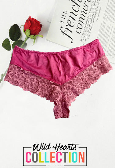 Lovely Cut Ties Pink Lace Hipster Panty, NikkiandNaomi